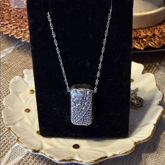 Brighton Silver Necklace with Blue and Green Pendant - Picture 3 of 3